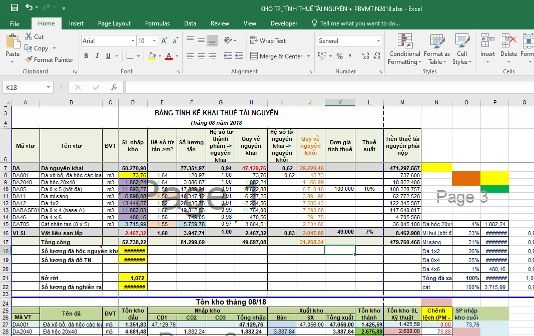 thiết lập vùng in excel