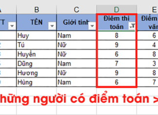 Cách trích, lọc dữ liệu theo điều kiện trong Excel