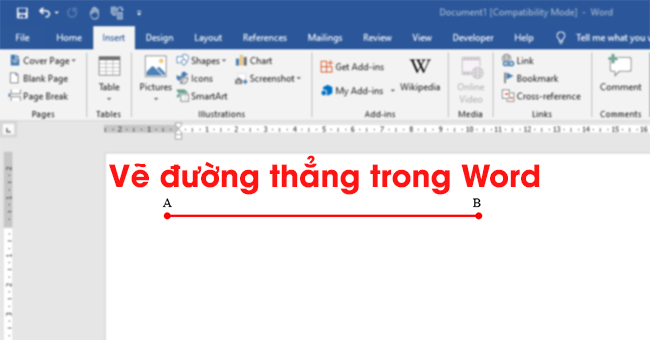 Cách vẽ đường thẳng trong Word nhanh và chuẩn nhất