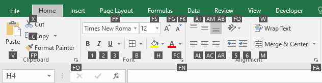 Sử dụng phím tắt để gộp các ô (Merge) trong Excel