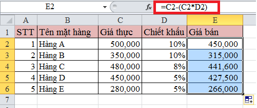 2 cách tính phần trăm cơ bản trong Excel bạn nên biết