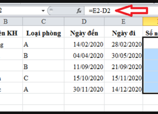 Cách tính số ngày ở khách sạn trong Excel: Rất nhanh và đơn giản