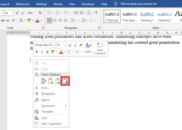 Kiểm soát định dạng khi dán văn bản trong Microsoft Word