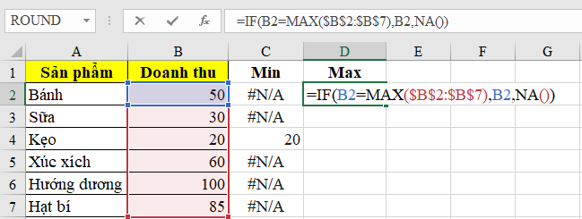 Cách đánh dấu điểm Min, Max trên biểu đồ trong Excel