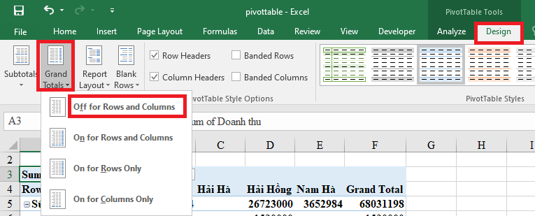 Sử dụng thành thạo Pivot Table thông qua ví dụ thực tế