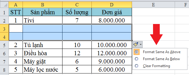 Hướng dẫn chèn 1 hay nhiều dòng trống trong Excel cực nhanh