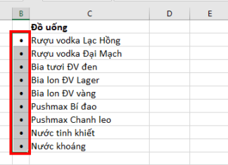 Hướng dẫn cách tạo danh sách dạng bullet trong Excel