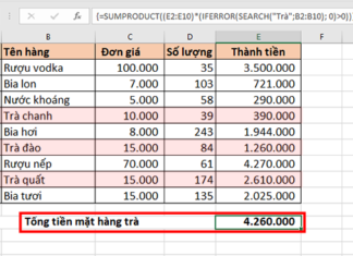 Hướng dẫn cách tính tổng các mã giống nhau trong Excel