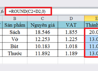 Hướng dẫn cách làm tròn số tiền cực đơn giản trong Excel