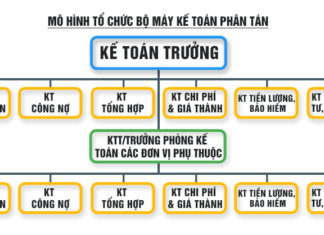 Sơ đồ minh họa tổ chức bộ máy kế toán phân tán - Nguồn: Tác giả tổng hợp