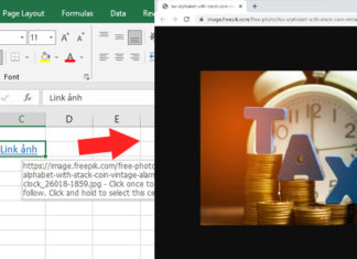 Hướng dẫn cách chèn link hình ảnh vào bảng tính Excel