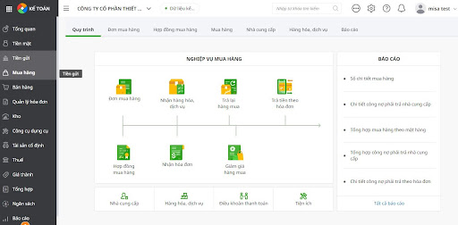 nghiệp vụ mua hàng misa amis